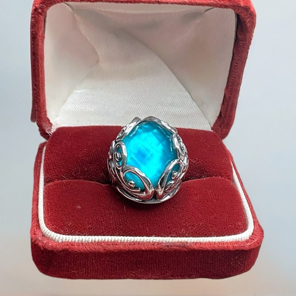 🌺Carolyn Pollack Sterling & Blue Quartz Ring - Picture 6 of 14